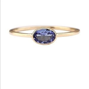 Blue .60 Ct. Natural Tanzanite 14K Solid Gold Ring